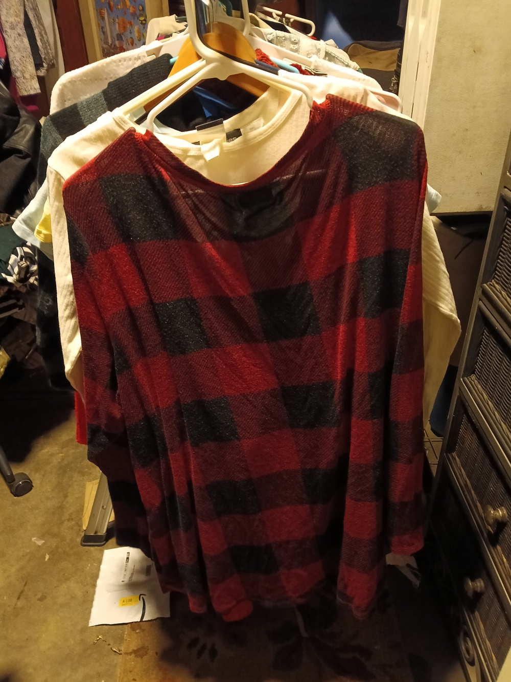 Cozy Red & Black Plaid Women's Pajama Top - Picture 2 of 2